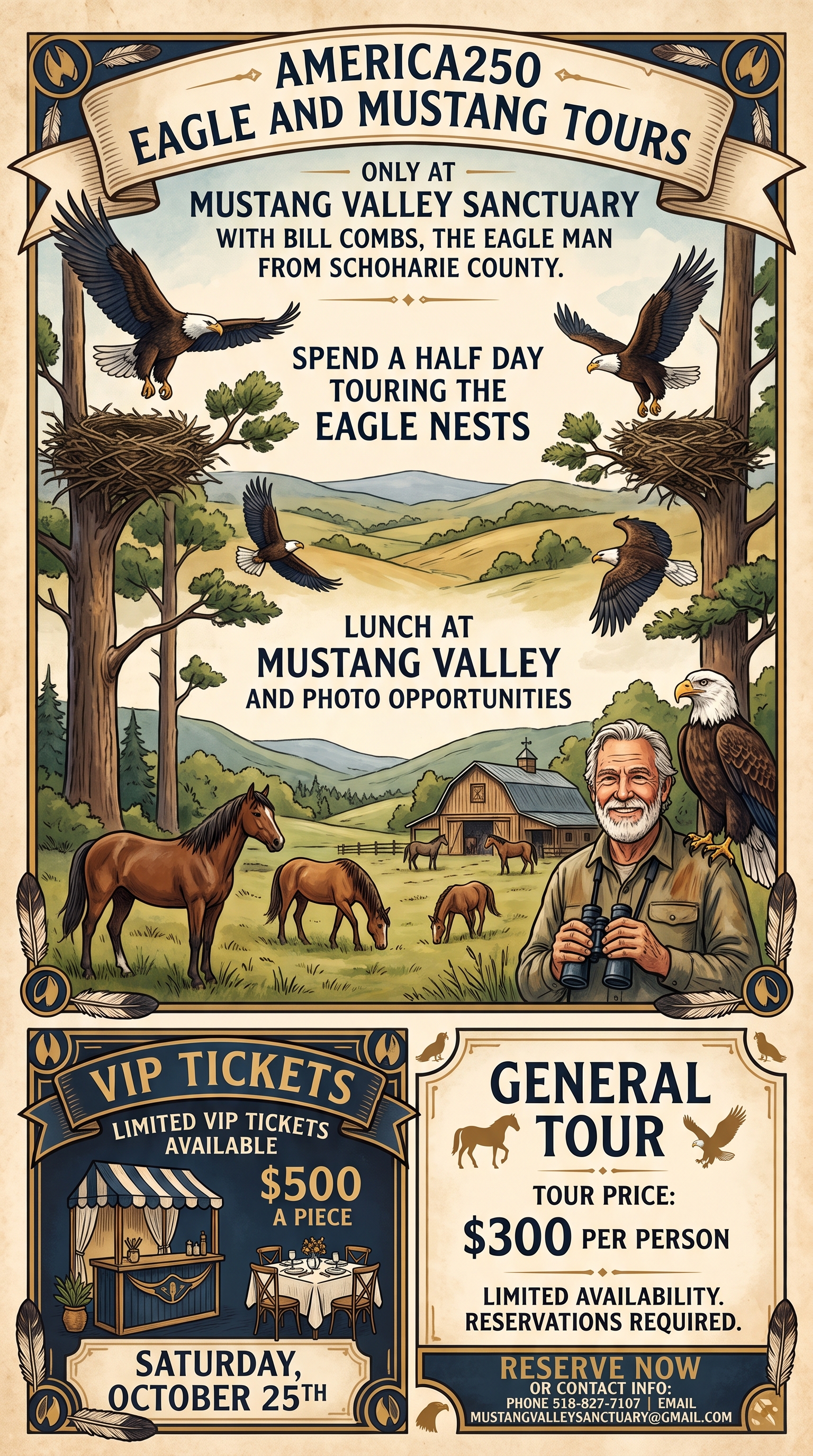 Mustang-Eagle Tour Book Your Tour to See the Eagles & the Mustangs at Mustang Valley Sanctuary on October 25th, 2026